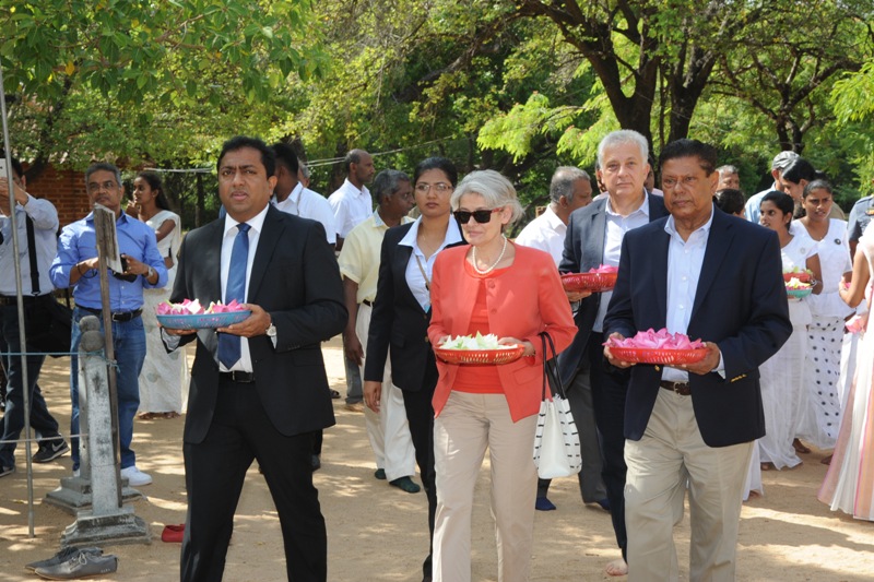 Visiting Polonnaruwa, accompanied by Minister of Education Akila Viraj Kariyawasam and Ambassador Ranaviraja.jpg